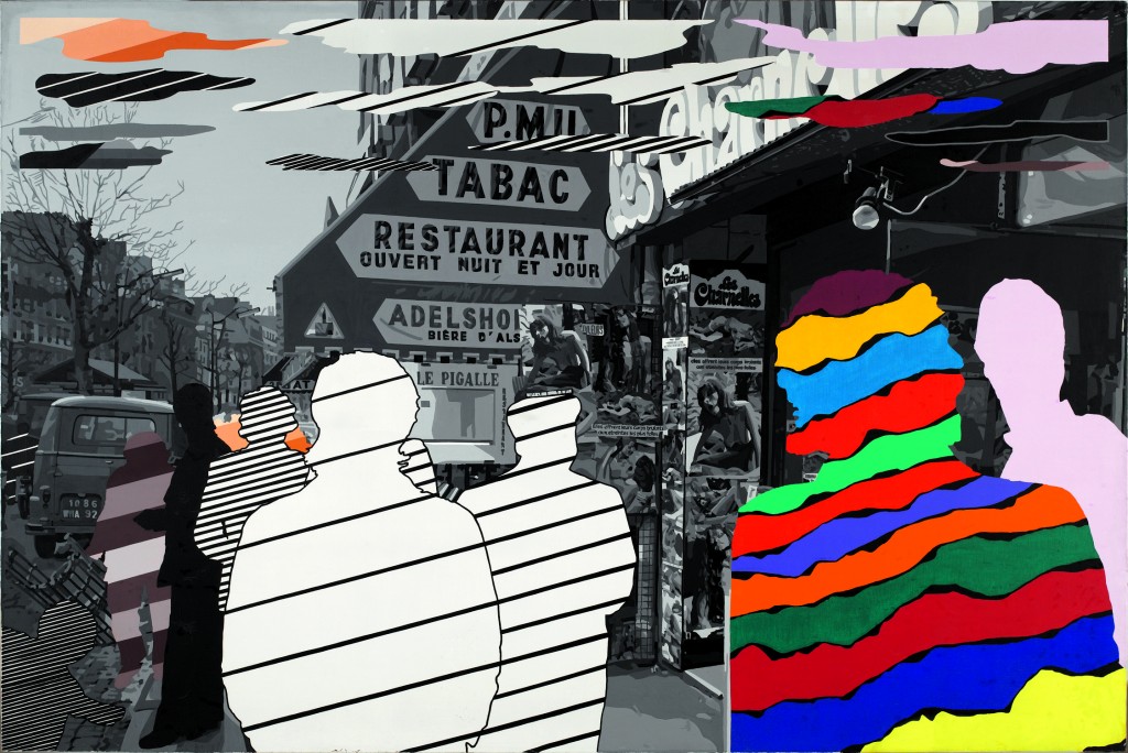 Hommage à Topino-Lebrun, 1975 - 1977 (2)La Vie et la mort du peuple Huile sur toile, 200 x 300 cm Centre Pompidou, Paris © Gérard Fromanger, 2016 © Collection Centre Pompidou, MNAM-CCI/Dist. RMN-GP photo Philippe Migeat