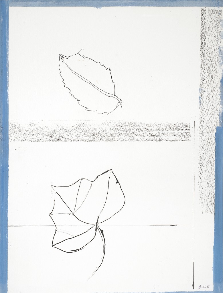 Geneviève Asse, Sans Titre, 2012_Huile et crayon Conté sur papier, 29,8 x 21 cm © Geneviève Asse, Courtesy galerie Catherine Putman