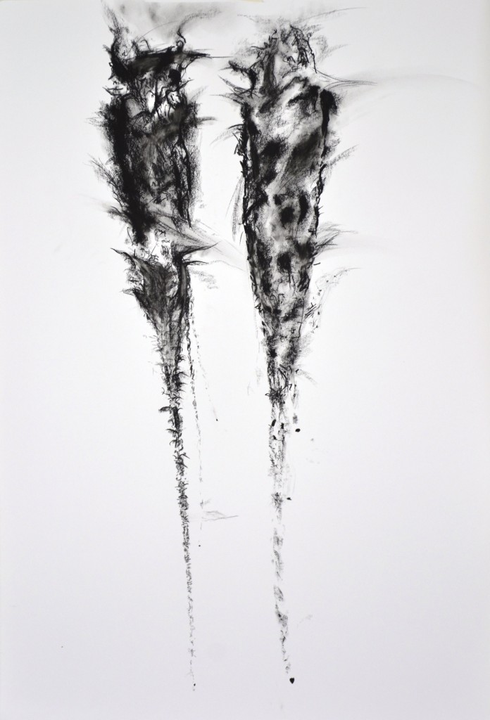 Lea Barbazanges, Poussiere de comètes, 2015_Pastel à l'huile et craie sèche sur papier, 250 x 150 cm © Léa Barbazanges