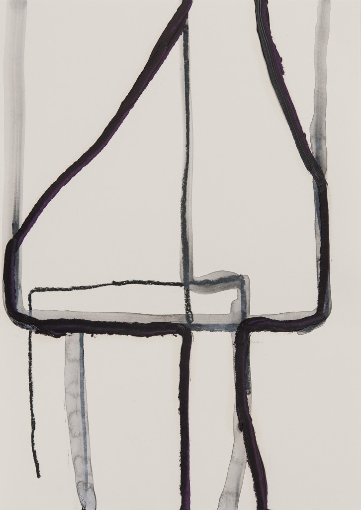 Thomas Müller, Untitled (PH 316) - 2015_Craie, encre de Chine et acrylique sur papier, 29,7 x 21 cm © courtesy de l'artiste et Patrick Heide Contemporary Art