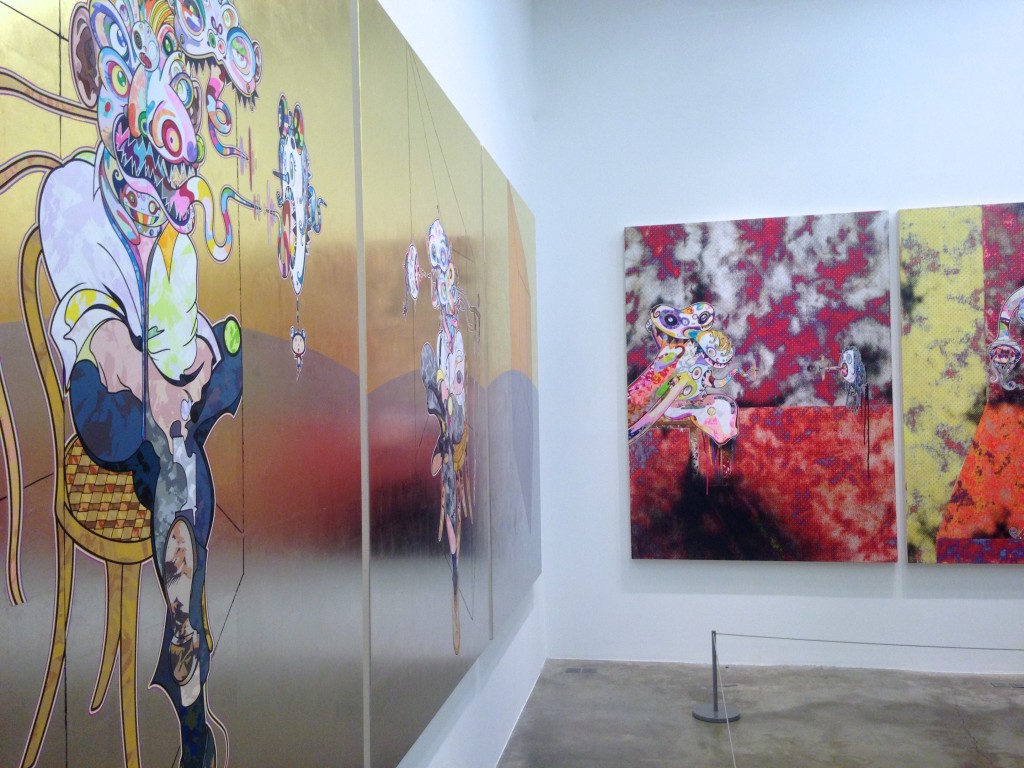 Vue de l'exposition Murakami, galerie Perrotin.